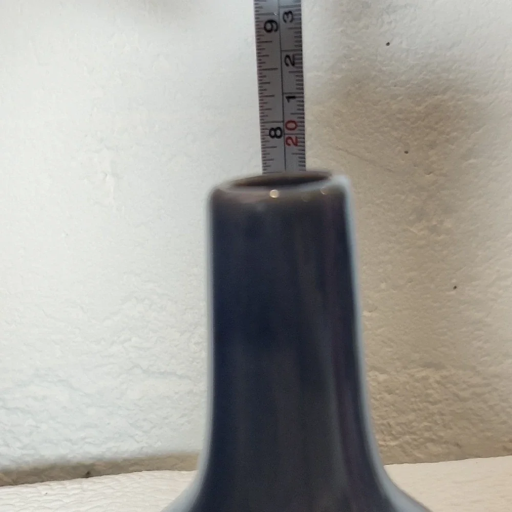 Art Pottery Light Blue & Gray Bud Vase 8